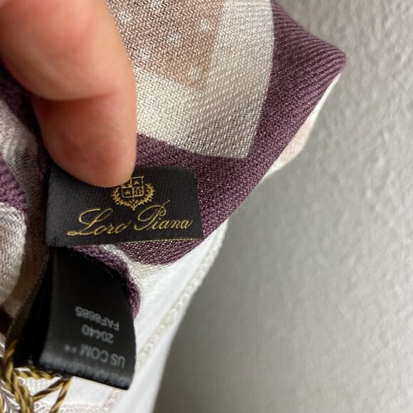 NWT Authentic Loro Piana Cashmere Silk Square Scarf Polka Dot - Picture 8 of 16